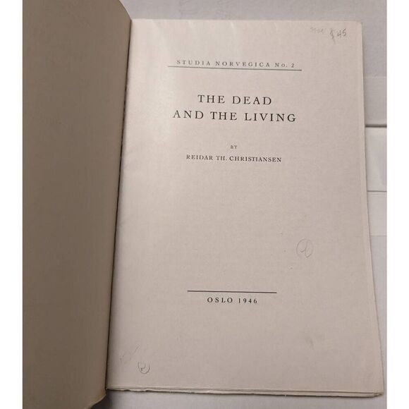 The Dead And The Living by Reidar Christiansen 1946 First Ed. Norwegian Folklore - Picture 5 of 10